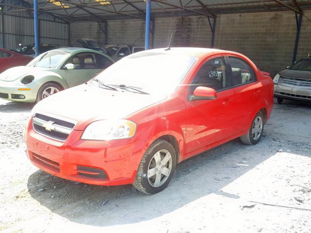 KL1TD56E59B363775 - 2009 CHEVROLET AVEO LS RED photo 2