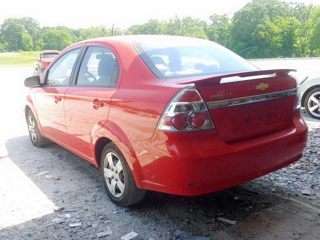 KL1TD56E59B363775 - 2009 CHEVROLET AVEO LS RED photo 3