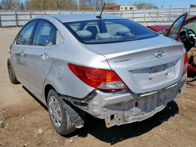 KMHCT4AE6DU311075 - 2013 HYUNDAI ACCENT GLS SILVER photo 3