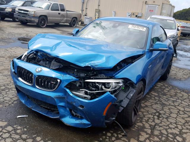WBS1J5C58JVD36310 - 2018 BMW M2 BLUE photo 2