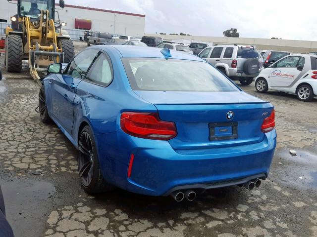 WBS1J5C58JVD36310 - 2018 BMW M2 BLUE photo 3