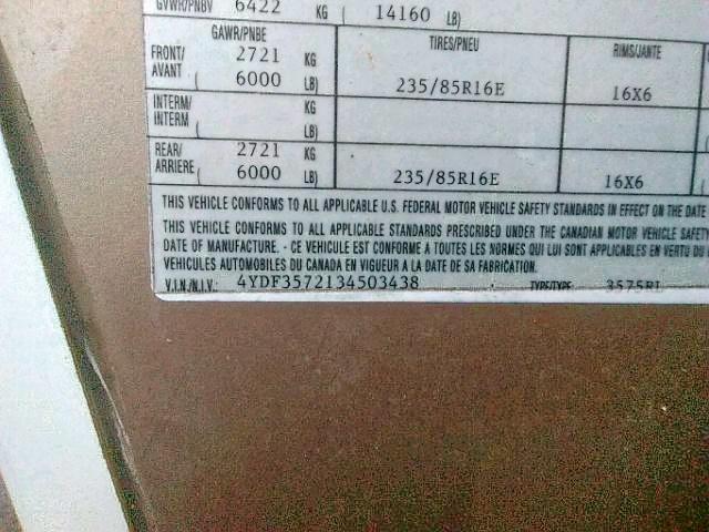 4YDF3572134503438 - 2003 KEYSTONE MONTANA WHITE photo 10