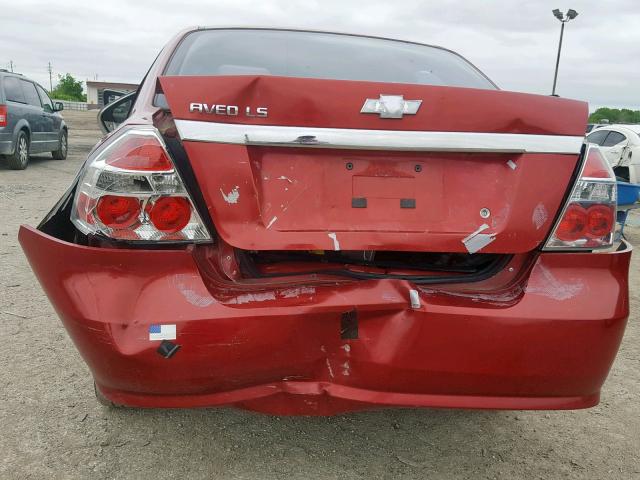 KL1TD56607B052874 - 2007 CHEVROLET AVEO BASE Qırmızı foto 9