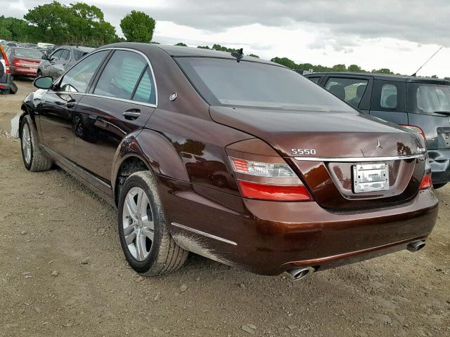 WDDNG71X88A206359 - 2008 MERCEDES-BENZ S 550 BROWN photo 3