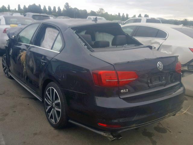 3VW4T7AJ5JM246689 - 2018 VOLKSWAGEN JETTA GLI BLACK photo 3