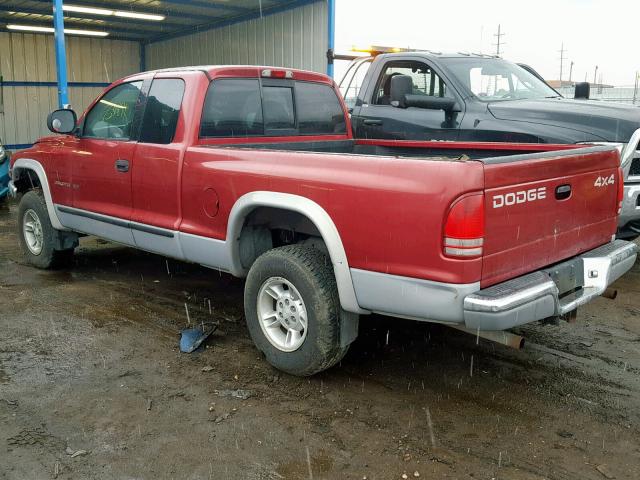 1B7GG22Y2XS197664 - 1999 DODGE DAKOTA MAROON photo 3