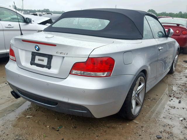 WBAUN9C54AVE94866 - 2010 BMW 135 I SILVER photo 4