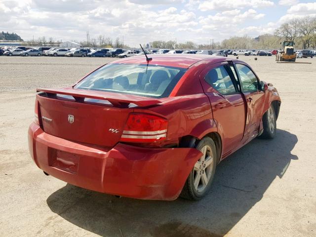 1B3LC76M68N298898 - 2008 DODGE AVENGER R/ RED photo 4