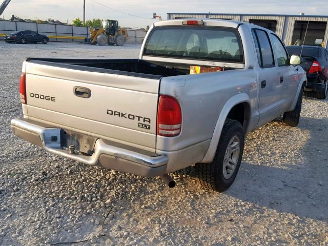 1D7HL48NX4S750653 - 2004 DODGE DAKOTA QUA GRAY photo 4