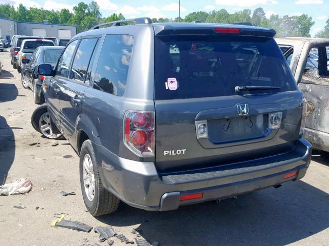 5FNYF28208B001388 - 2008 HONDA PILOT VP GRAY photo 3