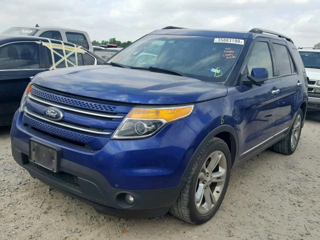 1FM5K7F88FGA56513 - 2015 FORD EXPLORER L BLUE photo 2