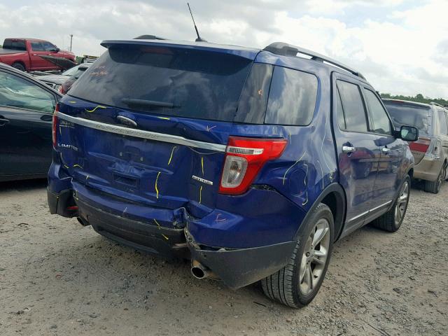 1FM5K7F88FGA56513 - 2015 FORD EXPLORER L BLUE photo 4