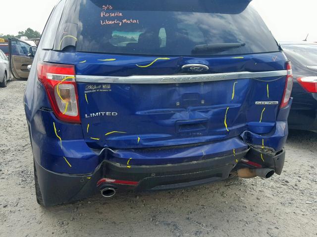 1FM5K7F88FGA56513 - 2015 FORD EXPLORER L BLUE photo 9