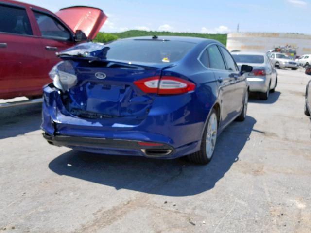 3FA6P0K93DR388144 - 2013 FORD FUSION TIT BLUE photo 4