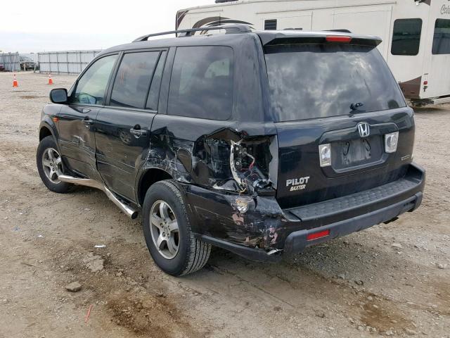 5FNYF18308B025211 - 2008 HONDA PILOT SE BLACK photo 3