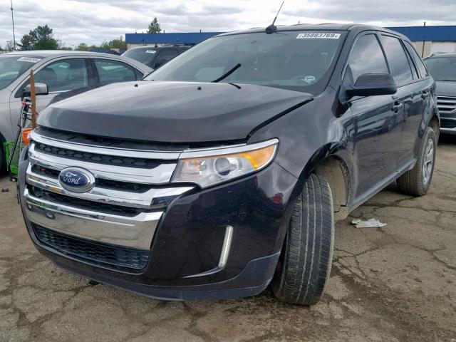 2FMDK3JC1DBB17110 - 2013 FORD EDGE SEL MAROON photo 2