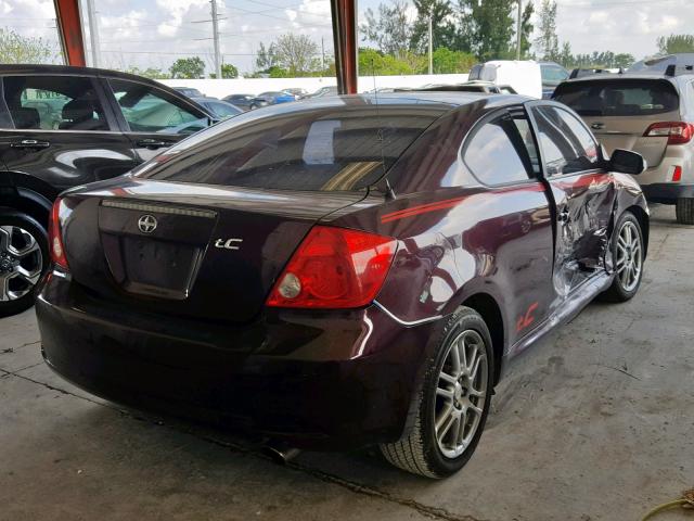 JTKDE177570148353 - 2007 TOYOTA SCION TC ბურგუნდია ფოტო 4
