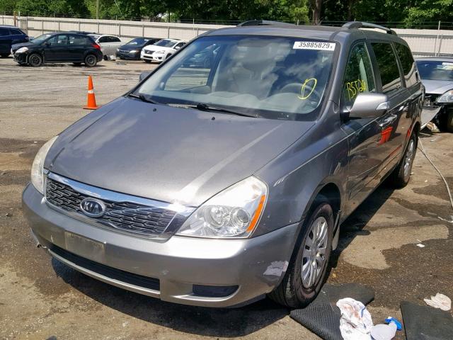 KNDMG4C75B6374634 - 2011 KIA SEDONA LX GRAY photo 2