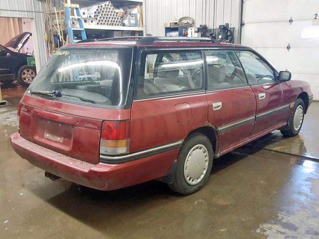 4S3BJ6331R1948851 - 1994 SUBARU LEGACY L MAROON photo 4