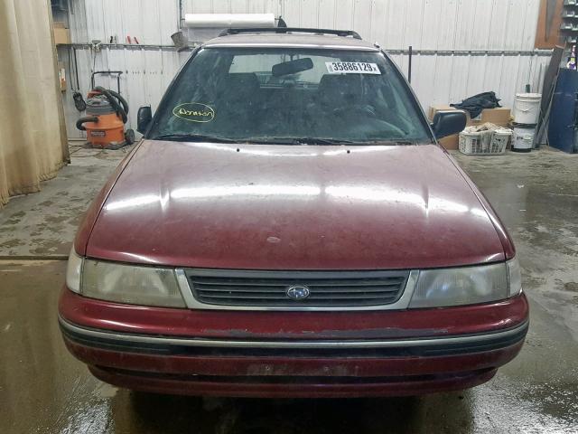 4S3BJ6331R1948851 - 1994 SUBARU LEGACY L MAROON photo 9