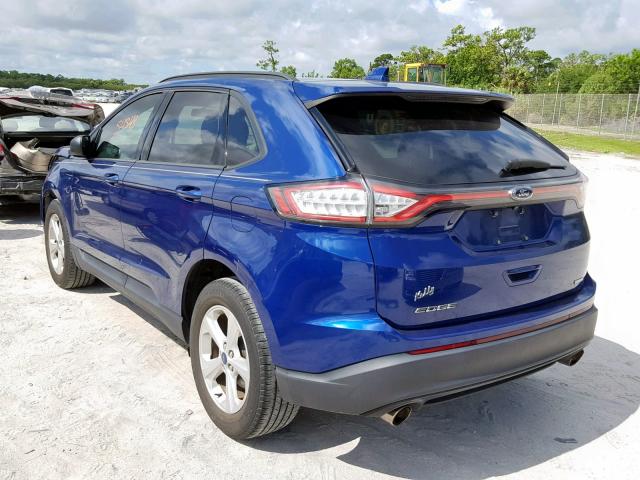 2FMTK3G90FBB71072 - 2015 FORD EDGE SE BLUE photo 3