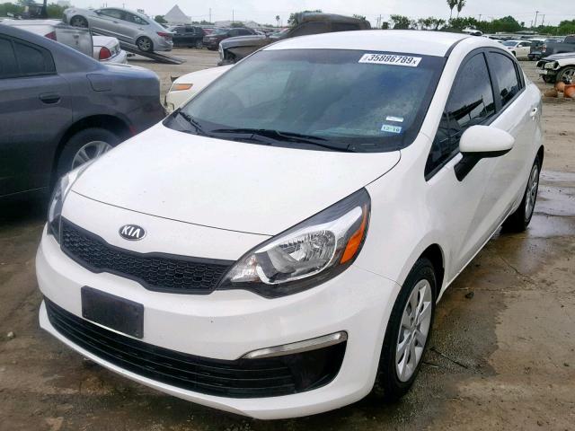 KNADM4A35G6663882 - 2016 KIA RIO LX WHITE photo 2