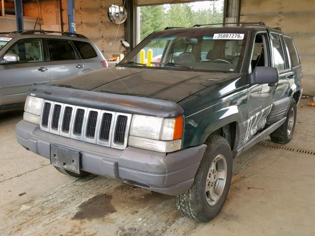 1J4GZ58S1TC174907 - 1996 JEEP GRAND CHER GREEN photo 2