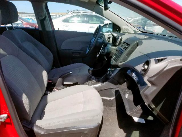 1G1JB6SHXC4114131 - 2012 CHEVROLET SONIC LS RED photo 5
