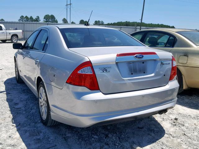 3FADP0L30AR411344 - 2010 FORD FUSION HYB SILVER photo 3