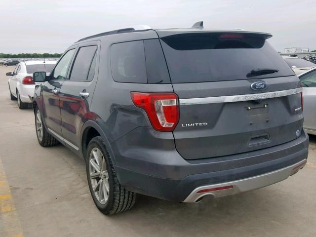 1FM5K7F87GGC57210 - 2016 FORD EXPLORER L BLACK photo 3