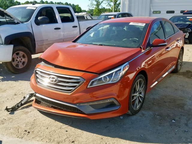 5NPE34AB9FH096890 - 2015 HYUNDAI SONATA SPO ORANGE photo 2