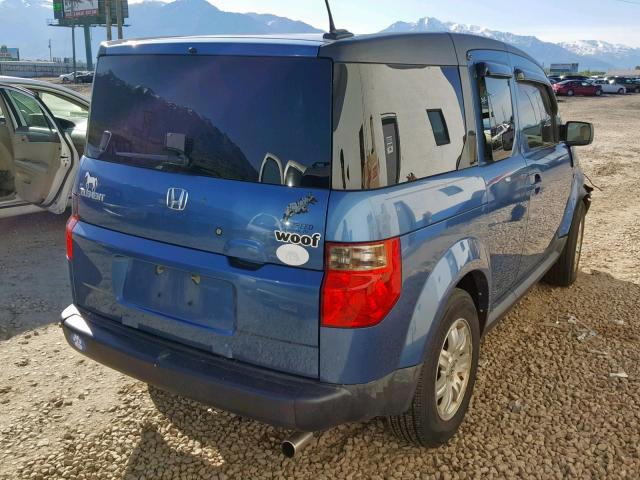 5J6YH28768L020377 - 2008 HONDA ELEMENT EX BLUE photo 4