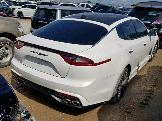 KNAE25LA0J6015031 - 2018 KIA STINGER PR WHITE photo 4