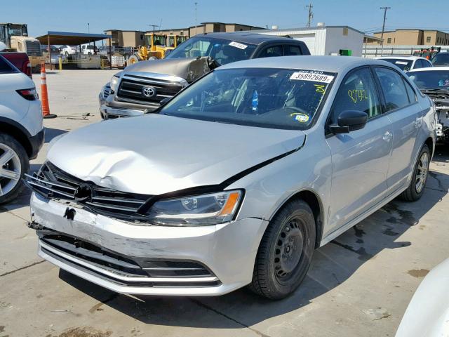 3VW2K7AJ2FM413382 - 2015 VOLKSWAGEN JETTA BASE SILVER photo 2