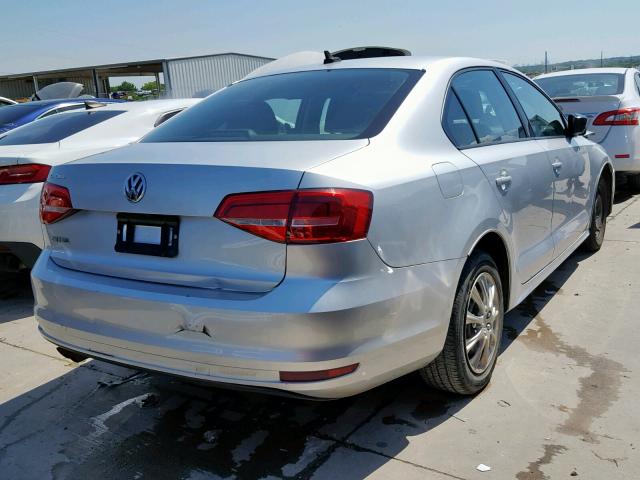 3VW2K7AJ2FM413382 - 2015 VOLKSWAGEN JETTA BASE SILVER photo 4