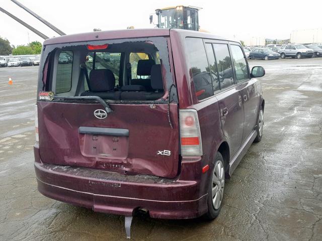 JTLKT324840162728 - 2004 TOYOTA SCION XB 勃艮第红 照片 4