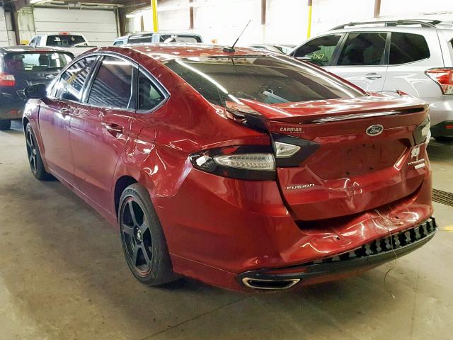 3FA6P0K98FR132410 - 2015 FORD FUSION TIT RED photo 3