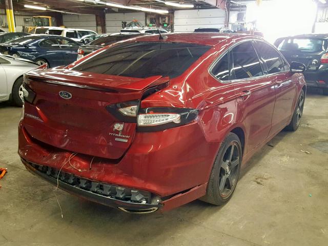 3FA6P0K98FR132410 - 2015 FORD FUSION TIT RED photo 4