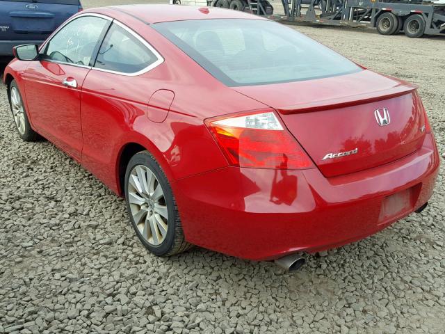 1HGCS2B82AA006885 - 2010 HONDA ACCORD EXL RED photo 3