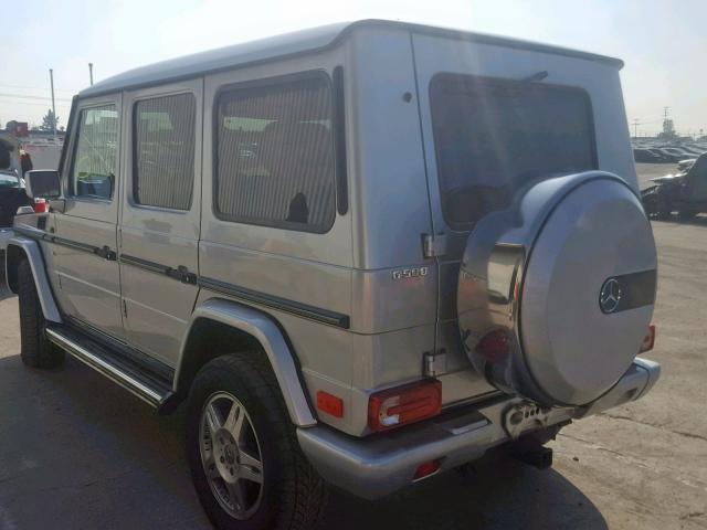 WDCYR49E32X133953 - 2002 MERCEDES-BENZ G 500 SILVER photo 3