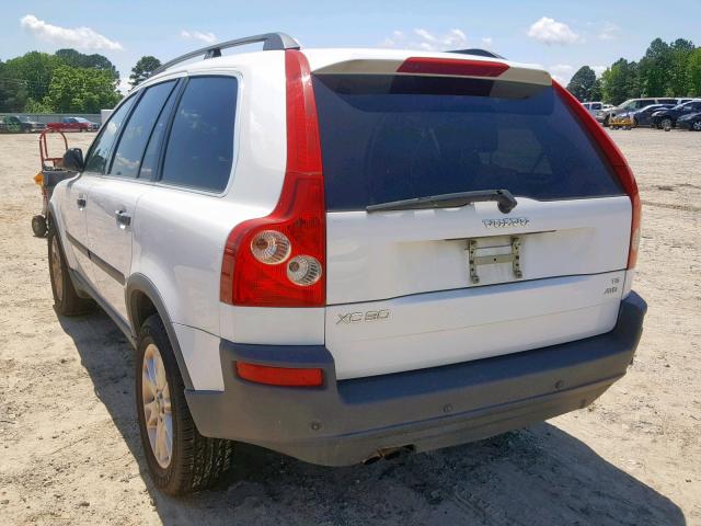 YV1CZ911451185065 - 2005 VOLVO XC90 T6 WHITE photo 3