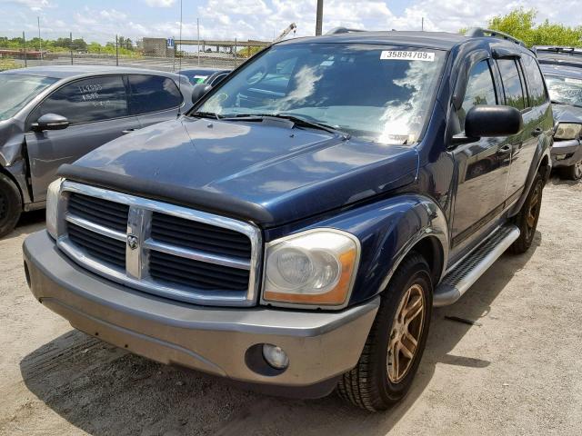 1D8HB48D85F615364 - 2005 DODGE DURANGO SL BLUE photo 2