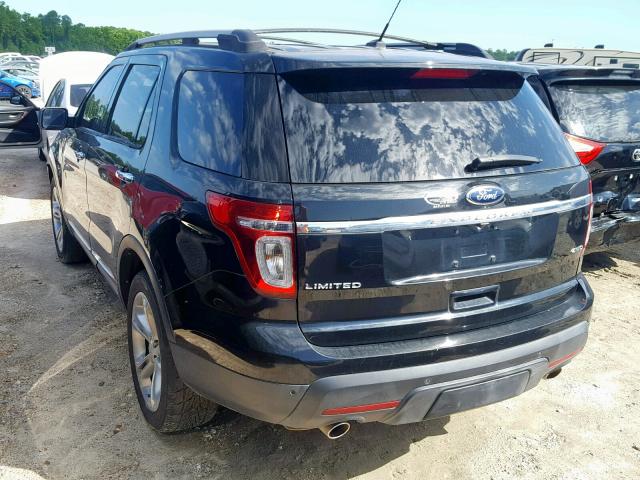 1FMHK8F87CGA91509 - 2012 FORD EXPLORER L BLACK photo 3