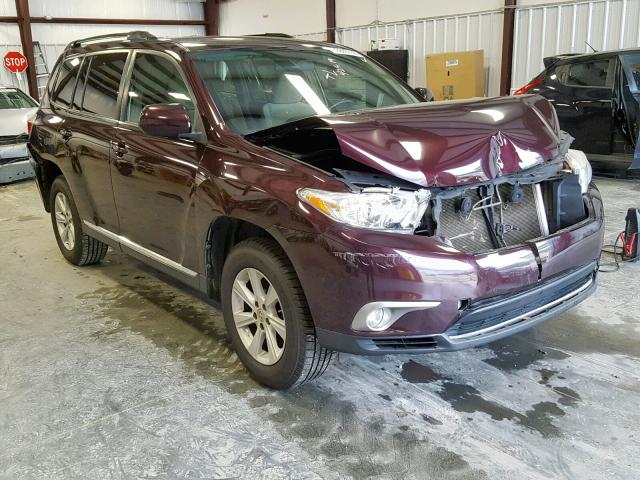 5TDZA3EHXCS024196 - 2012 TOYOTA HIGHLANDER BURGUNDY photo 1