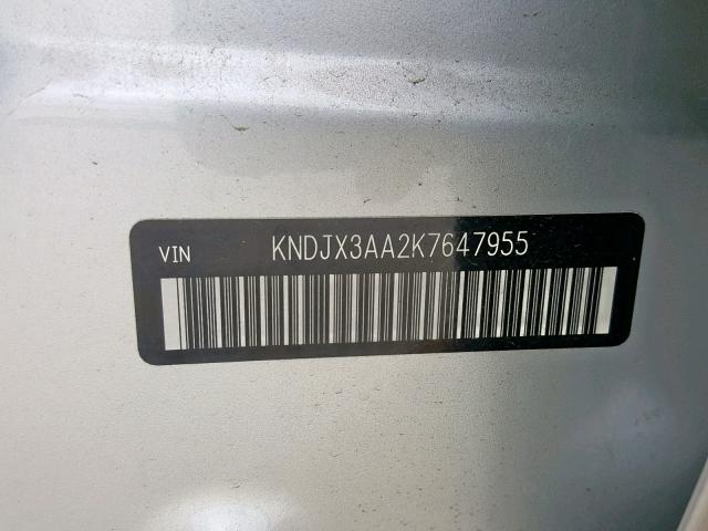KNDJX3AA2K7647955 - 2019 KIA SOUL ! Gümüş foto 10