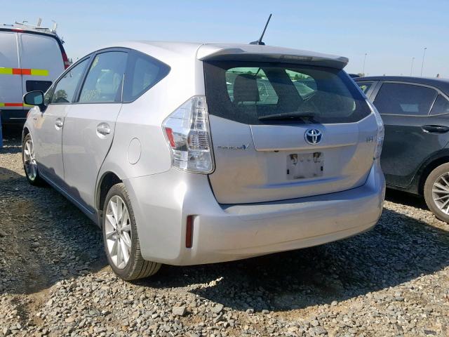 JTDZN3EU7EJ013769 - 2014 TOYOTA PRIUS V SILVER photo 3