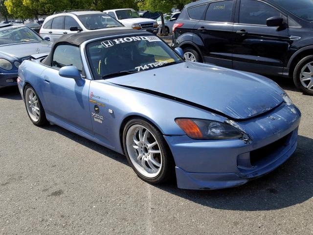 JHMAP11412T003951 - 2002 HONDA S2000 BLUE photo 1