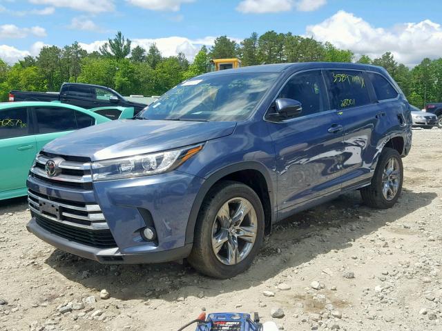 5TDDZRFH2HS429397 - 2017 TOYOTA HIGHLANDER BLUE photo 2