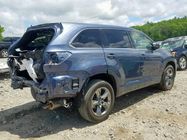 5TDDZRFH2HS429397 - 2017 TOYOTA HIGHLANDER BLUE photo 4