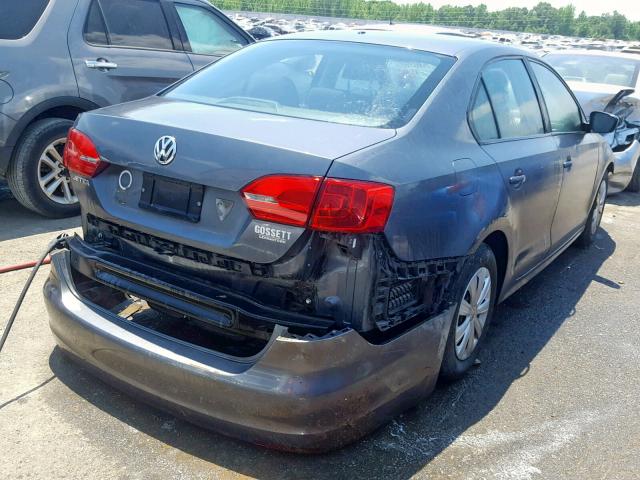 3VW2K7AJ8BM060270 - 2011 VOLKSWAGEN JETTA BASE GRAY photo 4